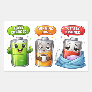 Social Battery Cartoon Charaktere Aufkleber