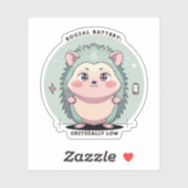 Social Battery Critically Low – Relatable Mood Aufkleber (Blatt)