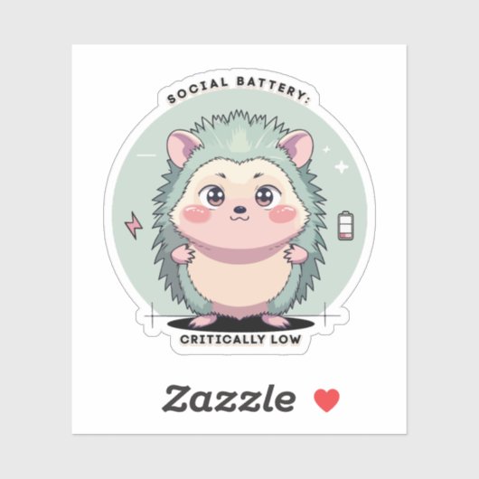 Social Battery Critically Low – Relatable Mood Aufkleber (Blatt)