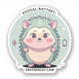 Social Battery Critically Low – Relatable Mood Aufkleber