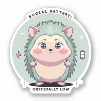 Social Battery Critically Low – Relatable Mood Aufkleber