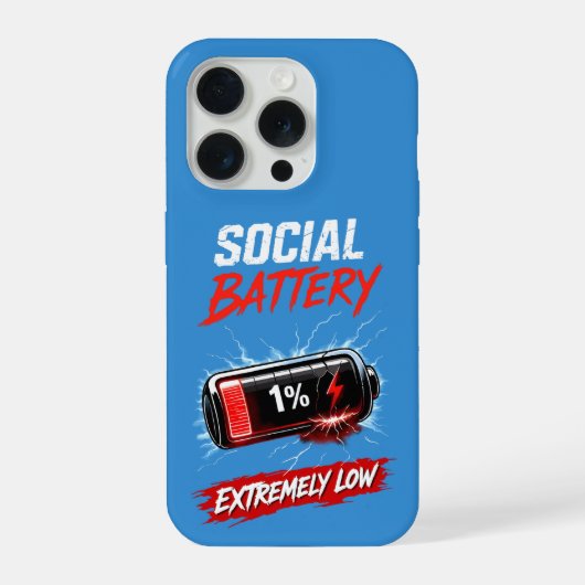Social Battery Extremely Low – Funny Introvert  iPhone Hülle (Rückseite)