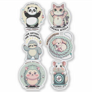 Social Battery Levels Sheet | Introvert Humor  Aufkleber