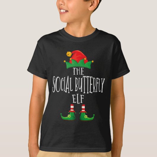 Social Butterfly Elf Shirt Family Matching Group C (Vorderseite)