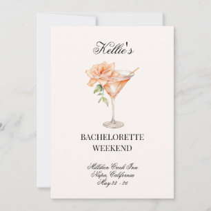 Social Club Blush Martini Cocktail mit QR Code Bac Einladung