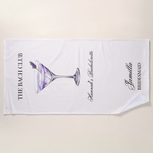 Social Club Lavendel Cocktail Bach Girls Tour Strandtuch (Vorderseite)
