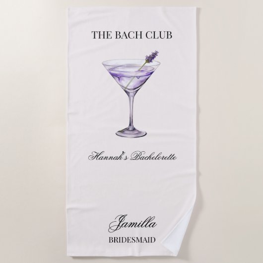 Social Club Lavendel Cocktail Bach Girls Tour Strandtuch (Vorderseite)