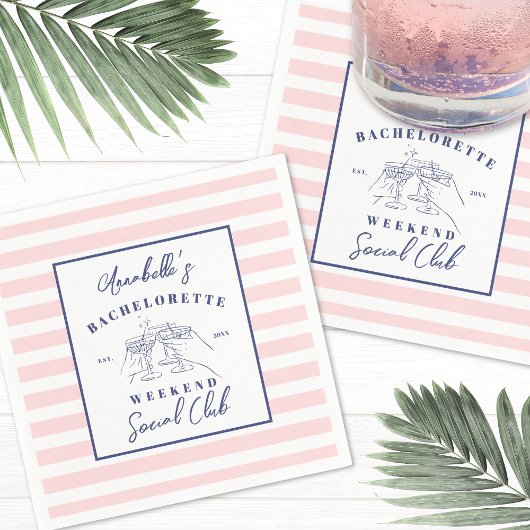 Social Club Preppy-Junggeselinnen-Abschied Serviette