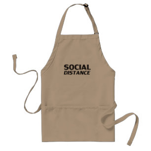 Social Distance schwarze moderne Typografie lustig Schürze