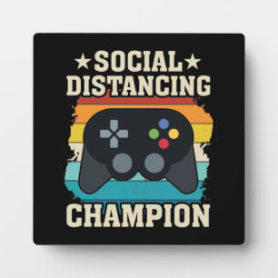 Social Distancing Champion - Funny Video Gamer Fotoplatte
