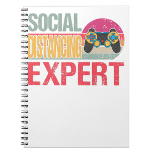 Social Distancing Expert Gaming Vintag Video Game Notizblock