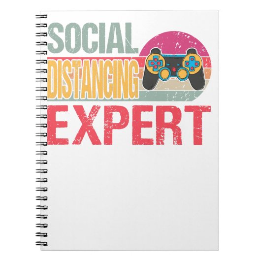 Social Distancing Expert Gaming Vintag Video Game Notizblock (Vorderseite)