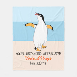 Social Distancing Virtual Hugs Welcom Fleecedecke