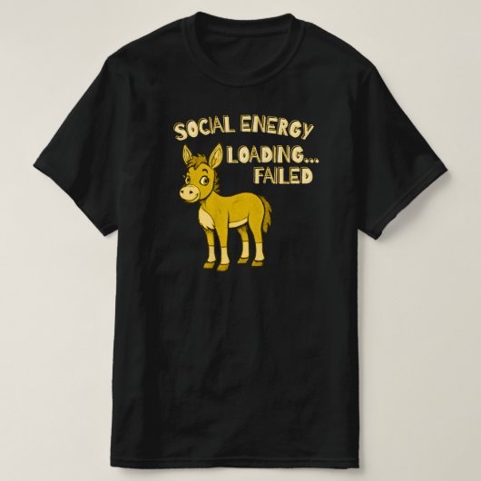 Social Energy Loading Failed Funny Introvert  T-Shirt (Design vorne)