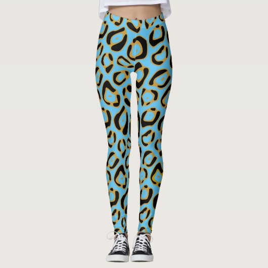 Social Leopard Print Pattern Leggings (Vorderseite)