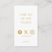 Social logos, weiß und gold Order Insert Card. (Vorderseite)