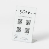 Social Media 4 QR-Codes Sockelschild (Vorderseite)