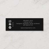 Social Media All & Website Hot Pink Glitzer Mini Visitenkarte (Rückseite)