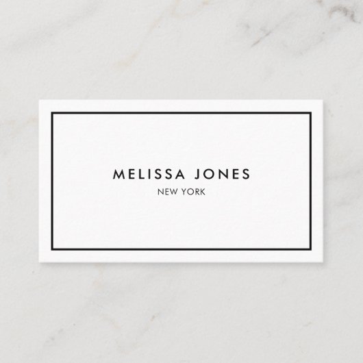 Social Media Black And White Minimalist Visitenkarte (Vorderseite)