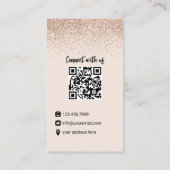 Social Media Blush Pink QR Code Hinzufügen Sie Ihr Visitenkarte (Rückseite)