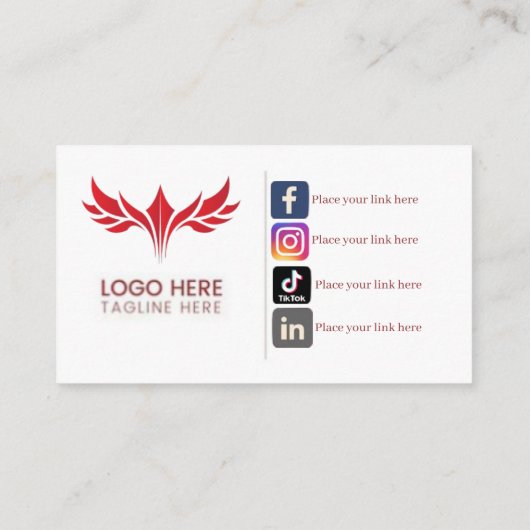 Social Media Business Cards 9 Pack mit 100 Visitenkarte (Rückseite)