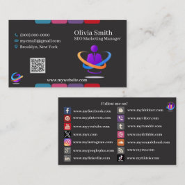 Social Media Business Cards mit 6 Packungen mit 10 Visitenkarte