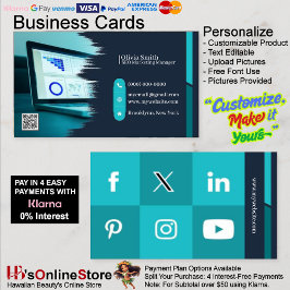 Social Media Business Cards mit 7 Packungen mit 10 Visitenkarte