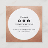 SOCIAL MEDIA Circle Ränder schwarz stylische Rose Quadratische Visitenkarte (Rückseite)