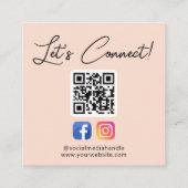 Social Media Connect mit uns Custom Beruflich Quadratische Visitenkarte (Rückseite)