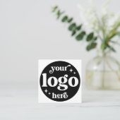 Social Media Connect mit uns Custom Beruflich Quadratische Visitenkarte (Stehend Vorderseite)