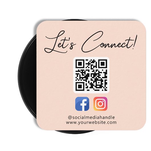 Social Media Connect mit uns Custom Beruflich Quadratische Visitenkarte