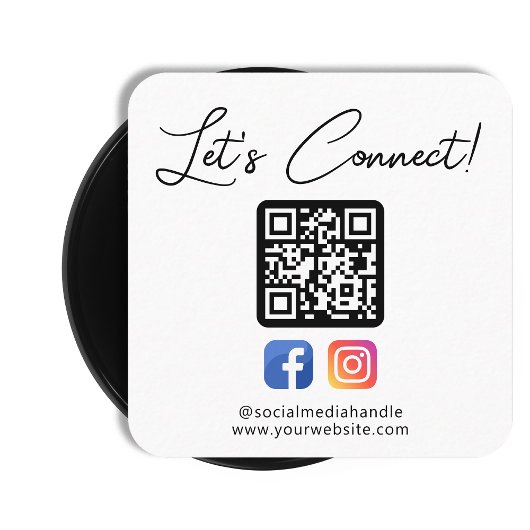 Social Media Connect mit uns Custom Beruflich Quadratische Visitenkarte