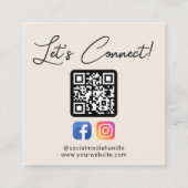 Social Media Connect mit uns Custom Beruflich Quadratische Visitenkarte (Rückseite)