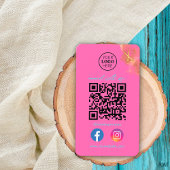 Social Media Connect mit US QR Code Gold Scissors Visitenkarte