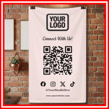 Social Media Connect With Us Instagram Pink QR