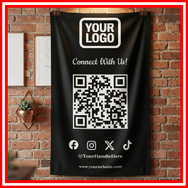 Social Media Connect With Us Instagram TikTok X QR Banner