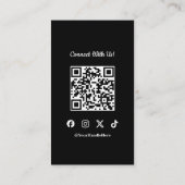 Social Media Connect With Us QR Code Loyalty Card Visitenkarte (Rückseite)