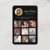 Social Media Custom QR Code & Foto Black Modern Visitenkarte (Vorderseite)