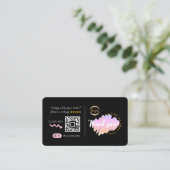 Social Media Custom QR Code Logo Danke Black Visitenkarte (Stehend Vorderseite)