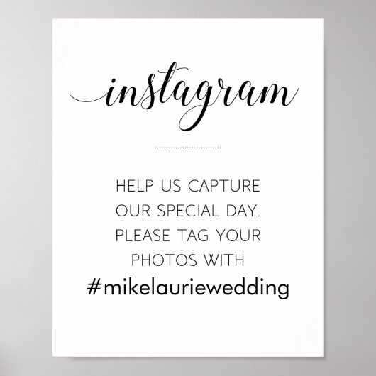 Social Media Custom Wedding Hashtag Poster (Vorne)