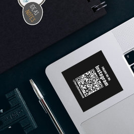 Social Media Decal, qr-Code für Ihr Instagramm, Quadratischer Aufkleber