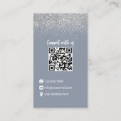 Social Media Dusty Blue QR Code Hinzufügen Sie Ihr Visitenkarte (Rückseite)