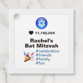 Social Media Emoji Bat Mitzvah oder Bar Mitzvah Geschenkanhänger (Vorderseite)