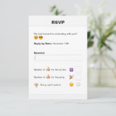 Social Media Emoji Bat Mitzvah oder Bar Mitzvah UA RSVP Karte (Stehend Vorderseite)