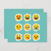 Social Media Emoji Postkarte (Vorne/Hinten)
