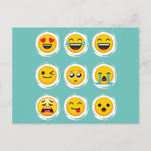 Social Media Emoji Postkarte