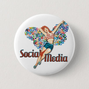 Social Media Feen Pin-up Button