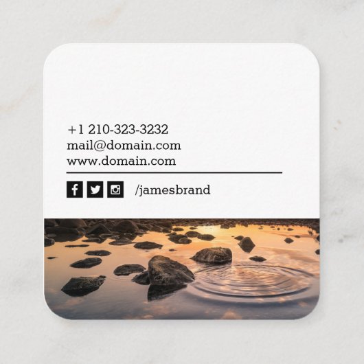 Social Media Fotograf Quadratische Visitenkarte (Rückseite)
