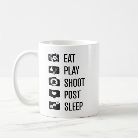 Social Media Gamer Black Art Tasse (Links)