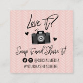 Social Media Hashtag Square Business Card Quadratische Visitenkarte (Rückseite)